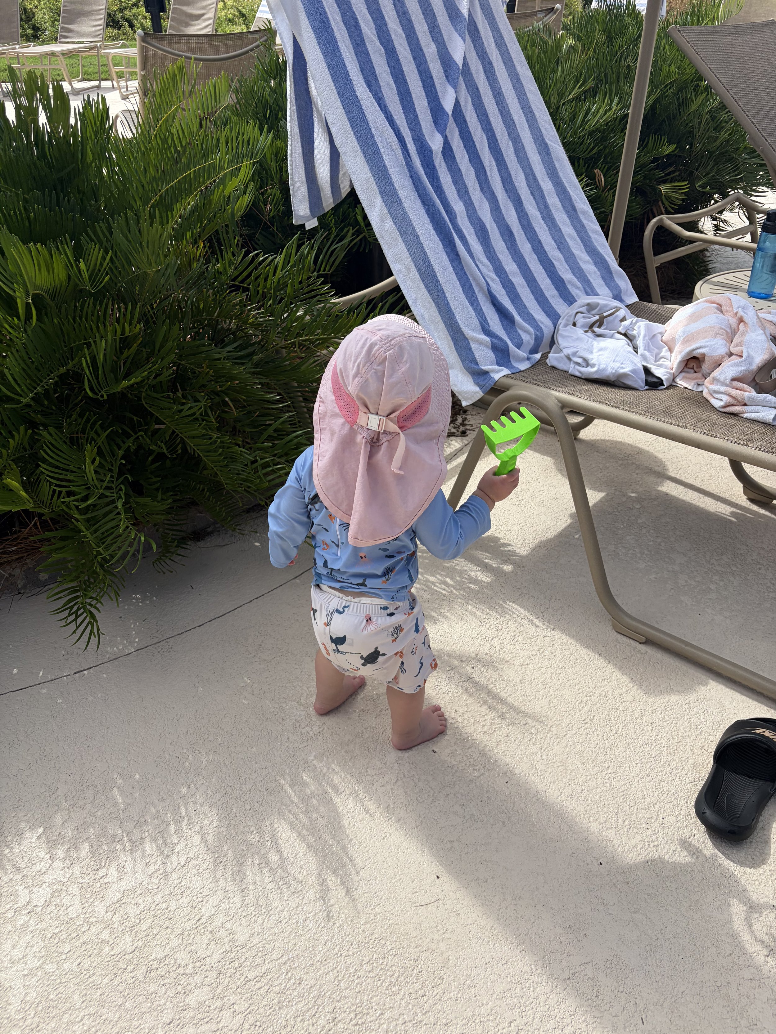 Our toddler having a blast at one of the pools at the Marriott Grande Ocean on Hilton Head