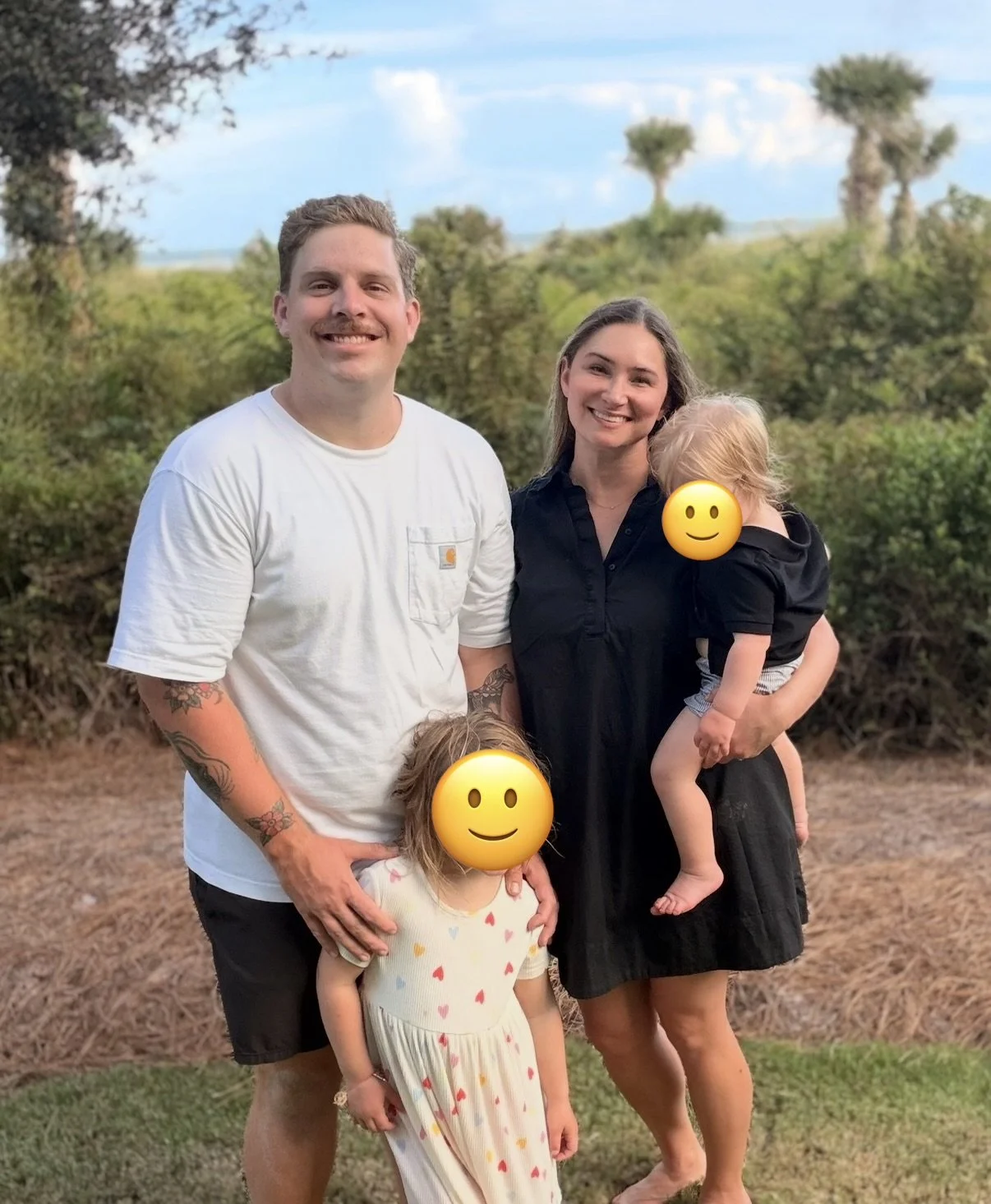 Our family on the Marriott Grande Ocean property overlooking the ocean