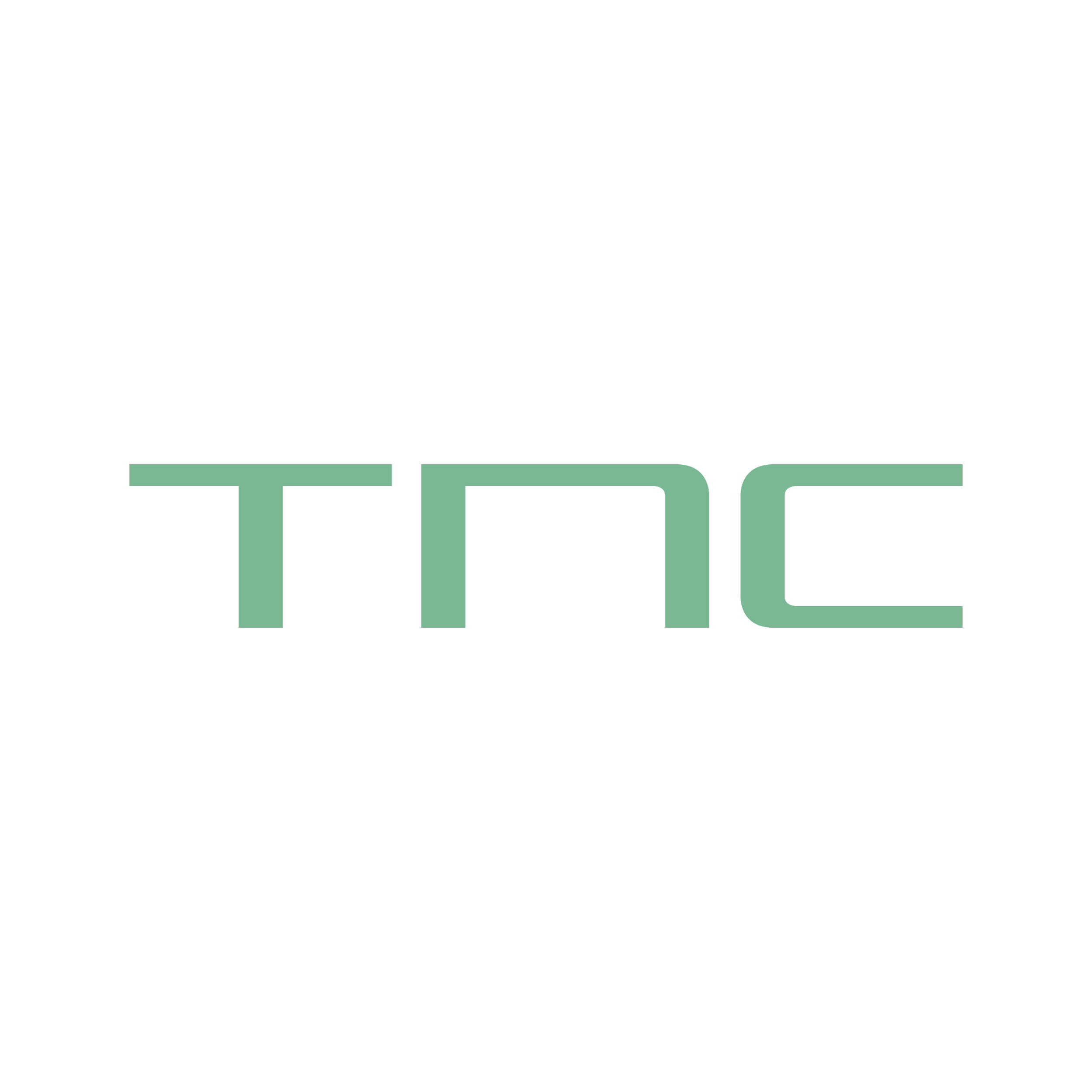 The green TNC logo on the footer of the homepage
