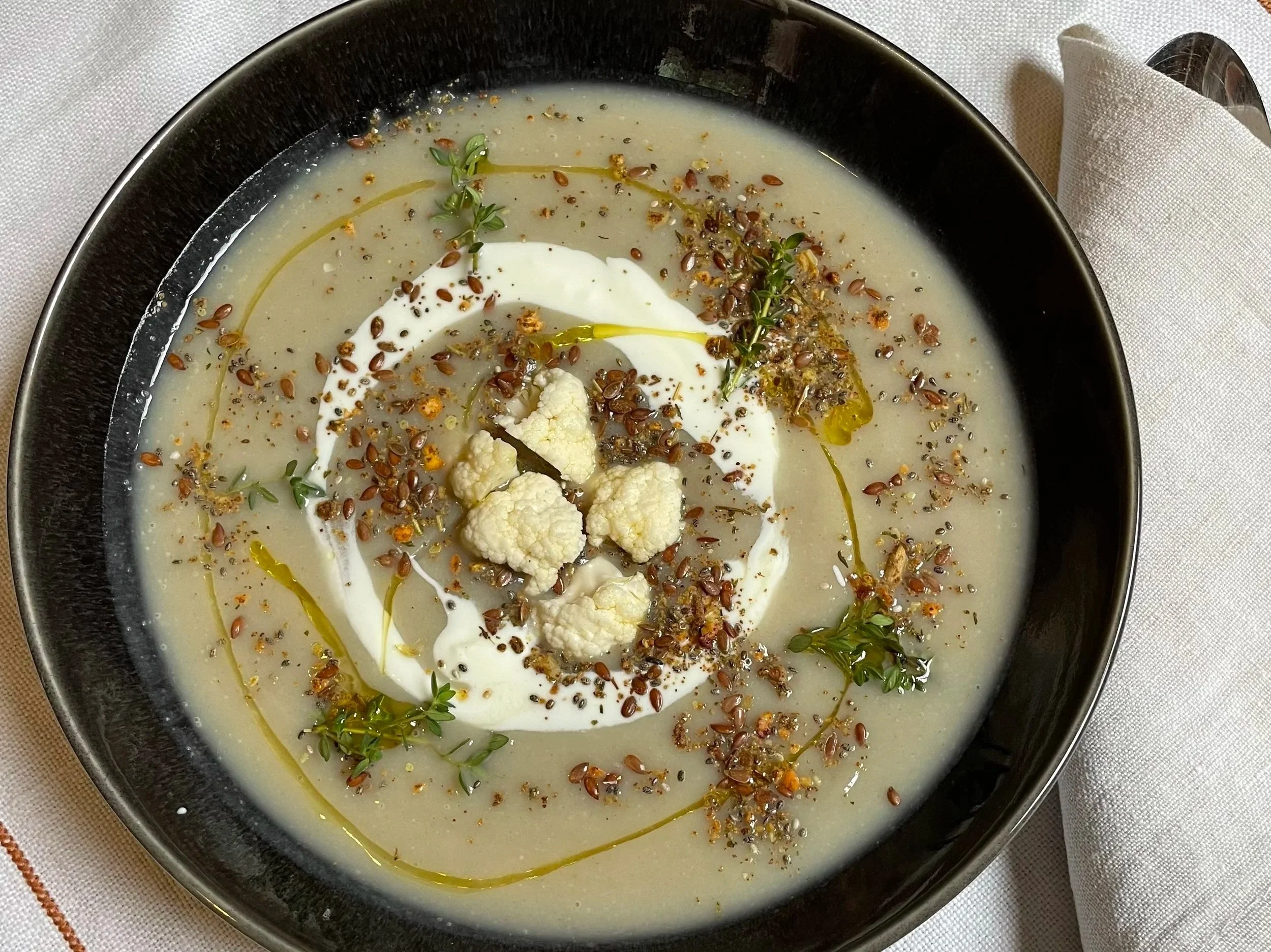 Cauliflower and chestnuts soup