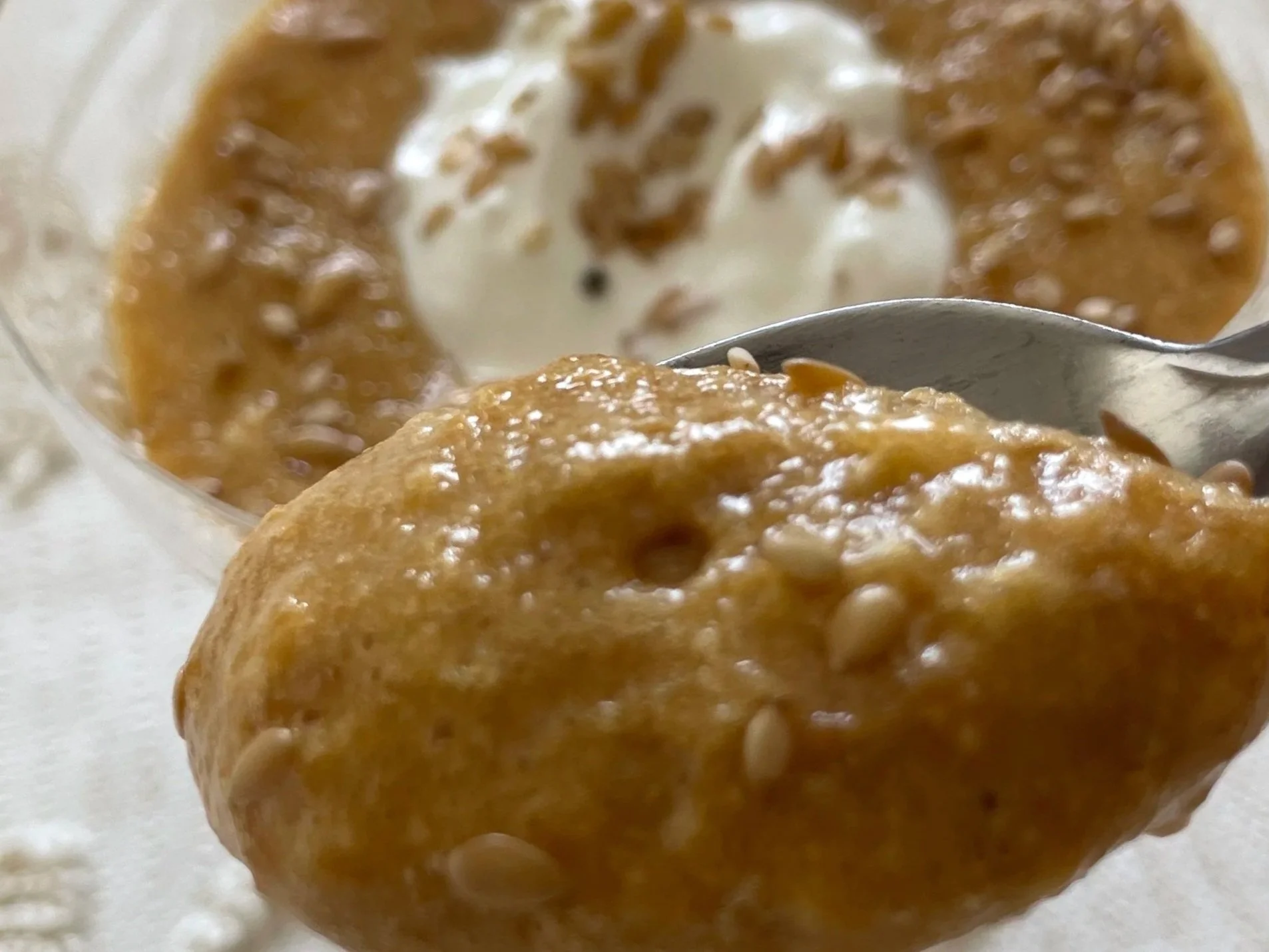 Spoon with condensed milk