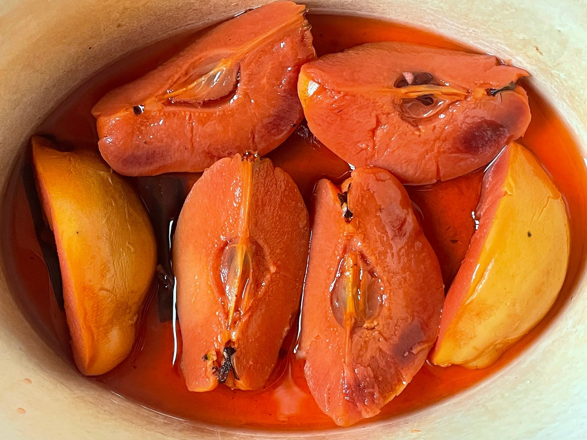 Pot with poached quinces