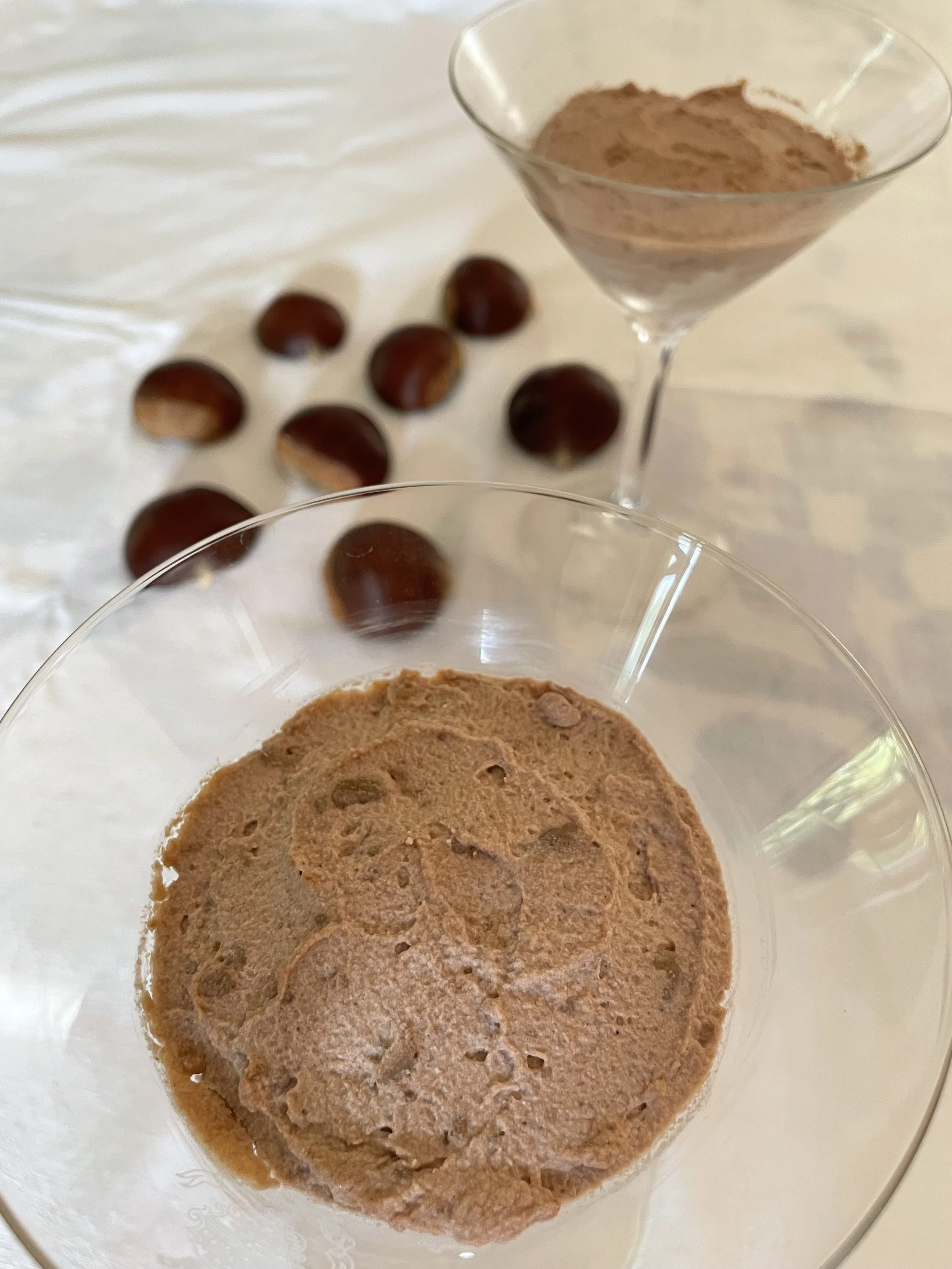 Chestnut Mousse in a cocktail glass