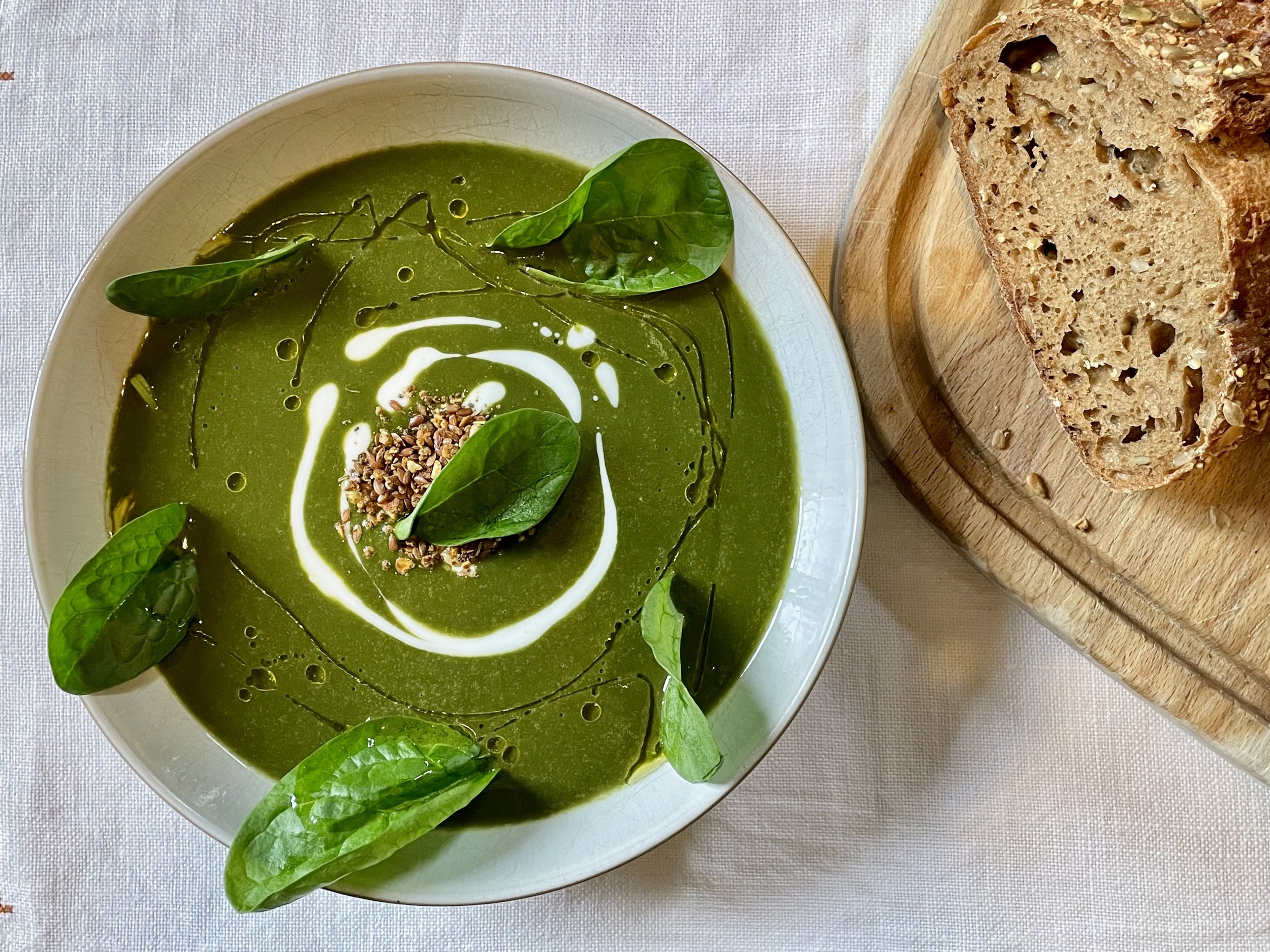 Spinach Soup with a Maria Twist