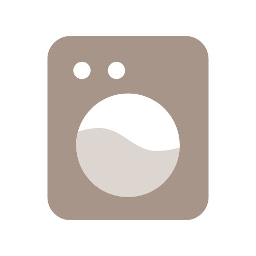 Icon of a washing machine with a sad or unhappy face.