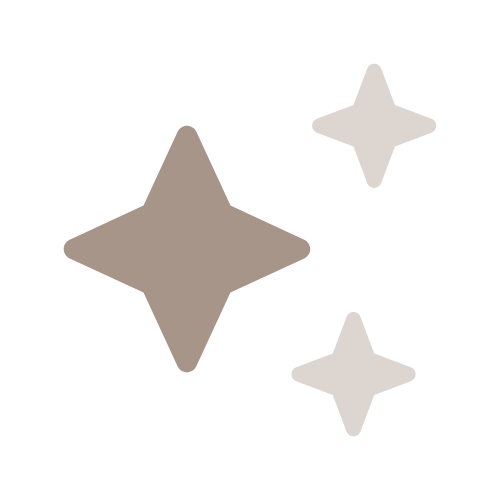 Four gray star-shaped objects on a black background.