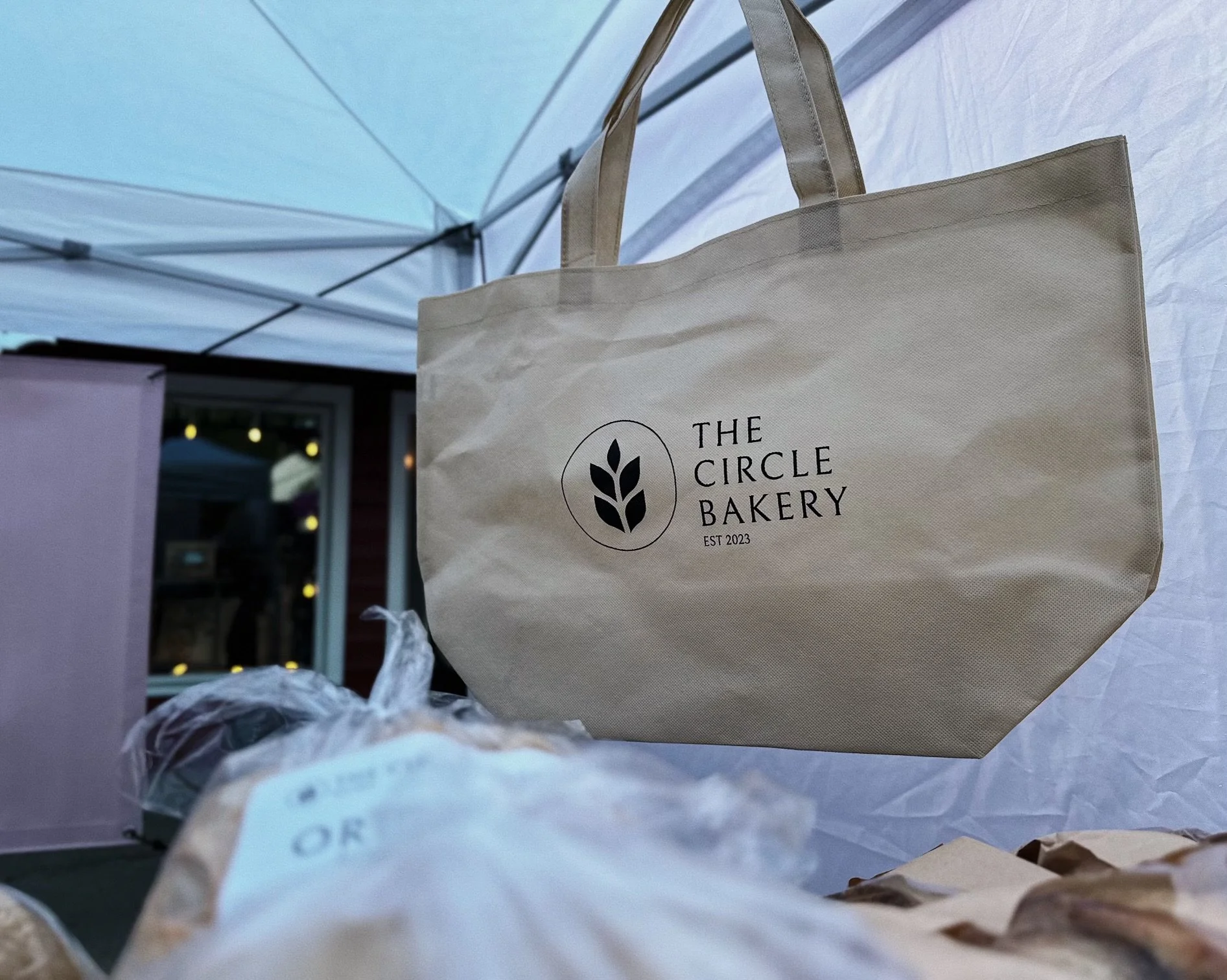 The Circle Bakery Canvas Shopping Bag