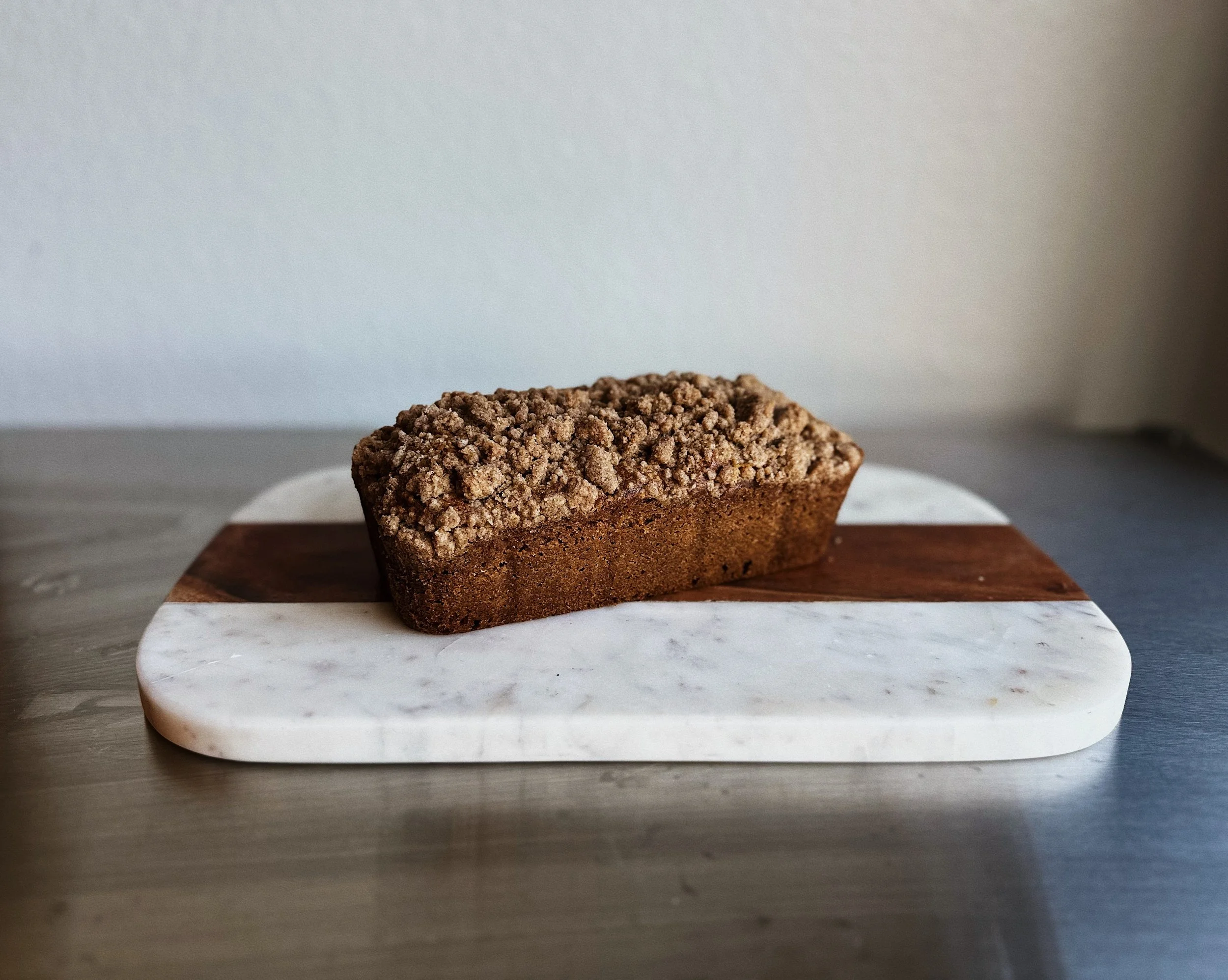 Pumpkin Bread with Crumble Topping
