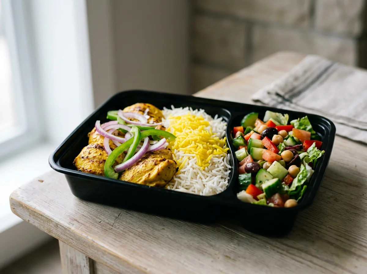 Saffron chicken Rice Box
