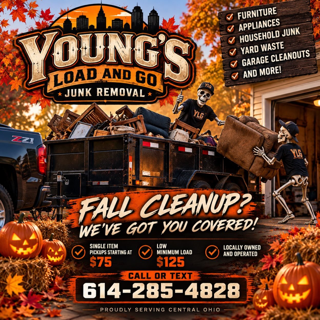 🍂🍁 SUNDAY FUNDAY? LET US HANDLE THE JUNK! 🍁🍂

Fall is here, and it&rsquo;s the perfect time to clear out that unwanted clutter!

Whether it&rsquo;s old furniture, garage clutter, appliances, or household junk, Young&rsquo;s Load and Go is here to