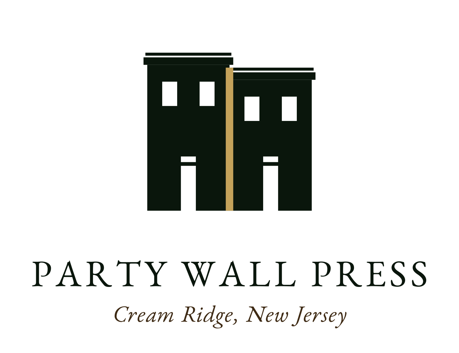 Party Wall Press: two row houses sharing one gold wall.