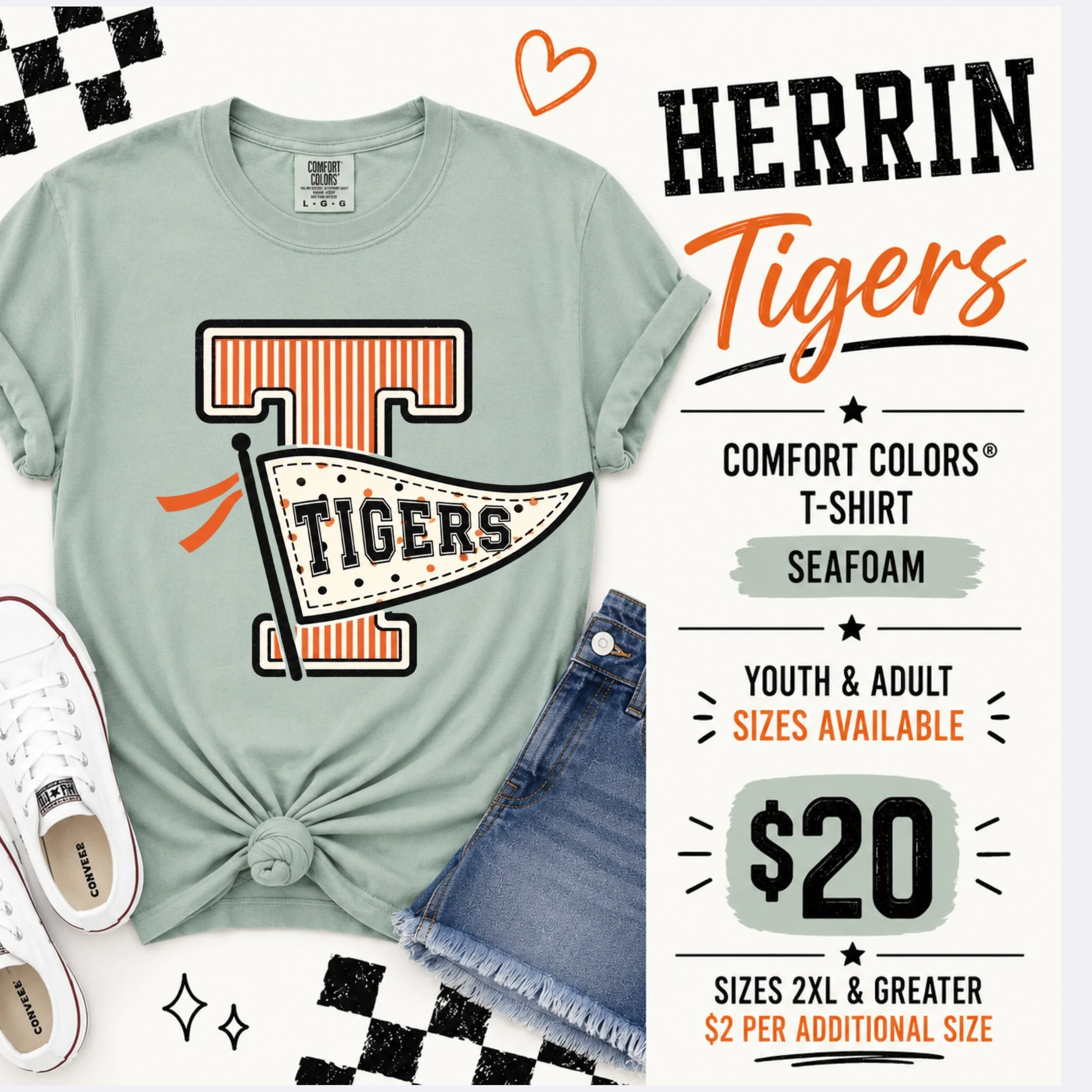 Pennant Pride Tigers | Comfort Colors Tee