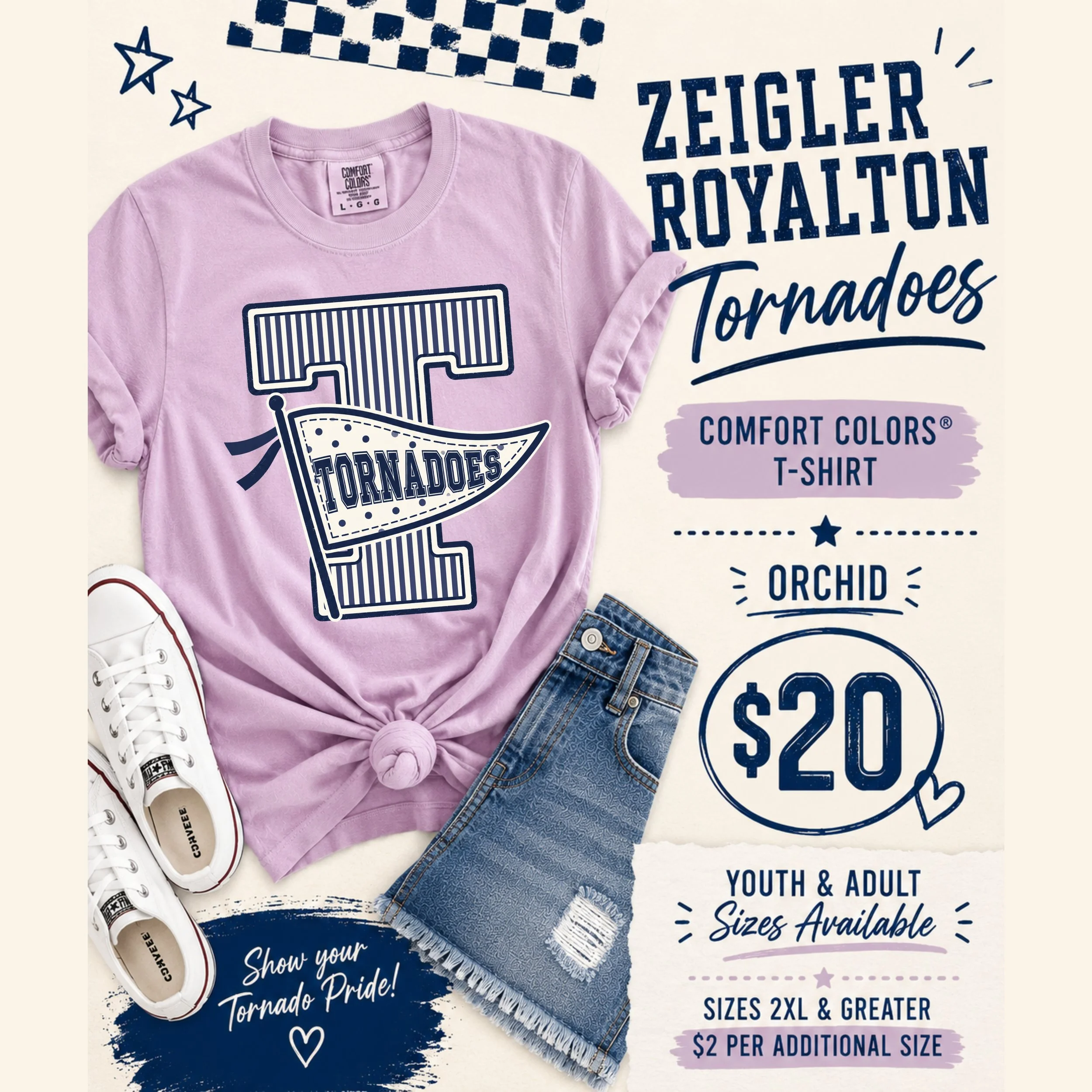 Pennant Pride Tornadoes | Comfort Colors Tee