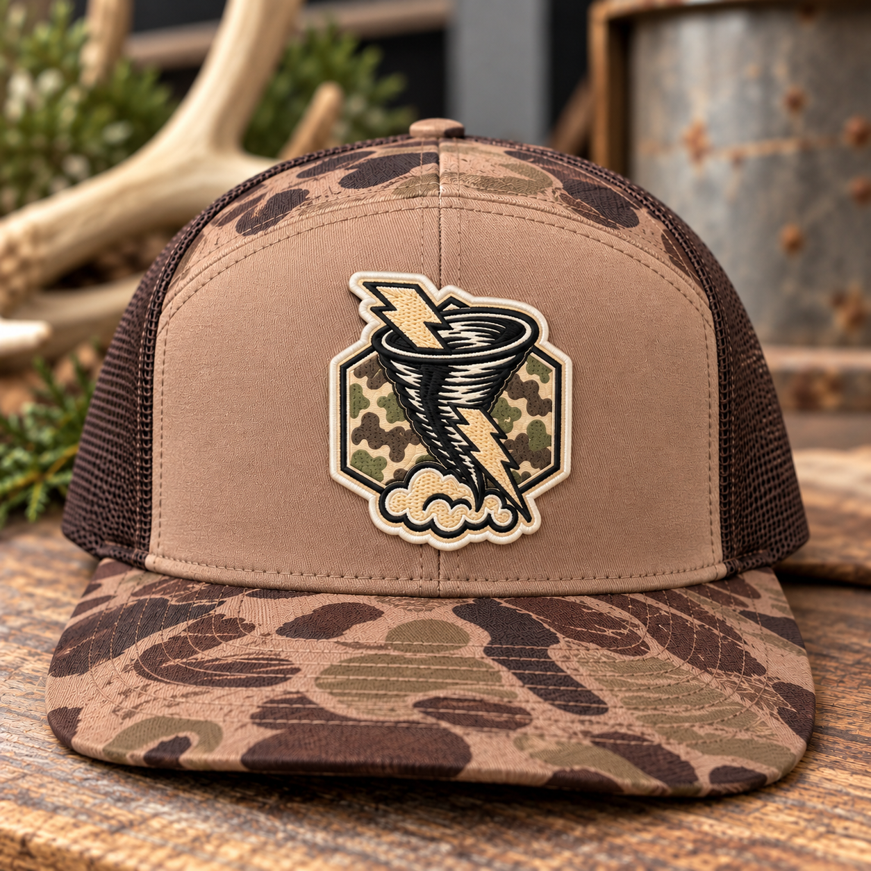 Rustic Tornado Patch Trucker Hat.png