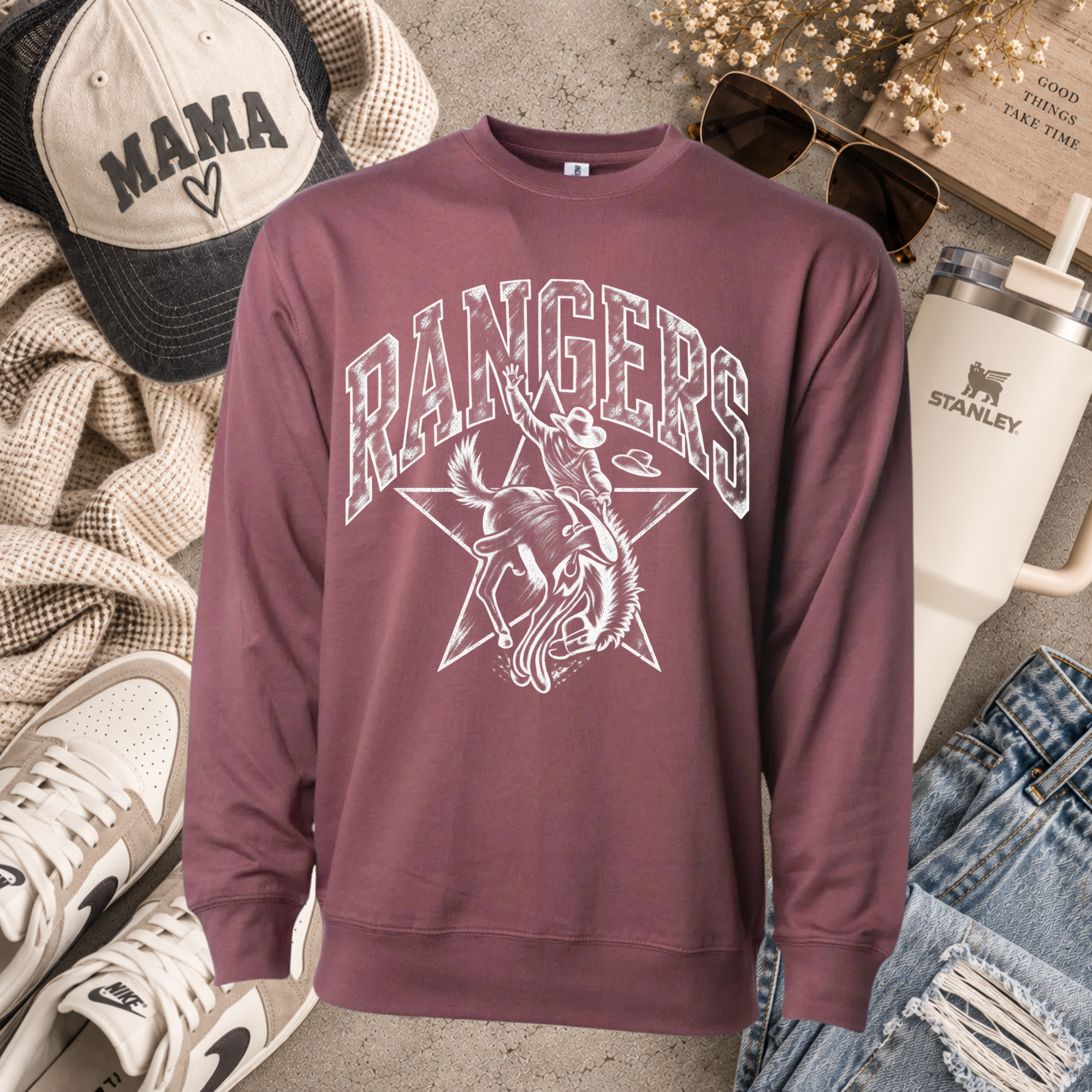 Distressed Mascot Varsity- Port - Rangers