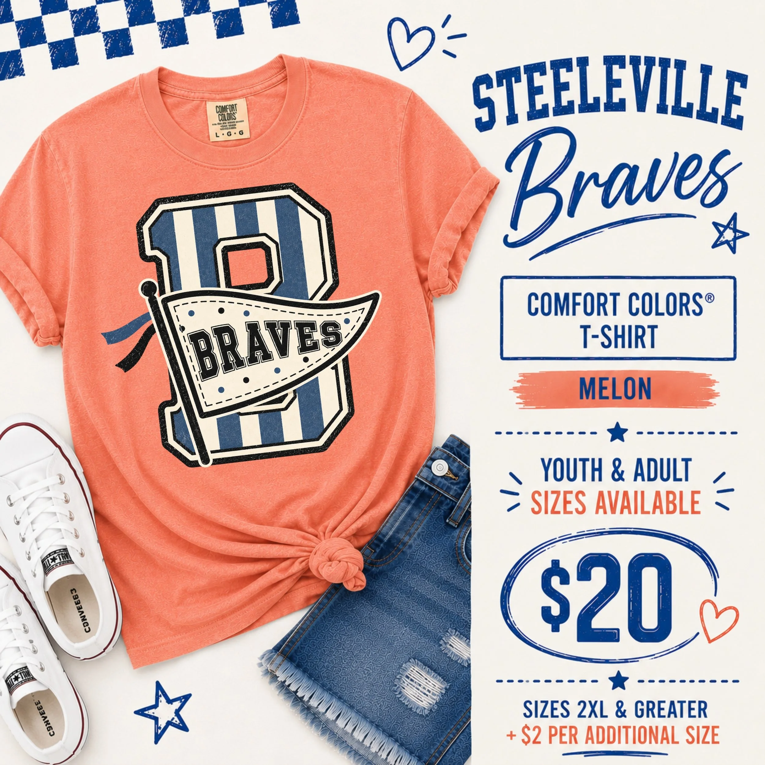 Pennant Pride Braves | Comfort Colors Tee