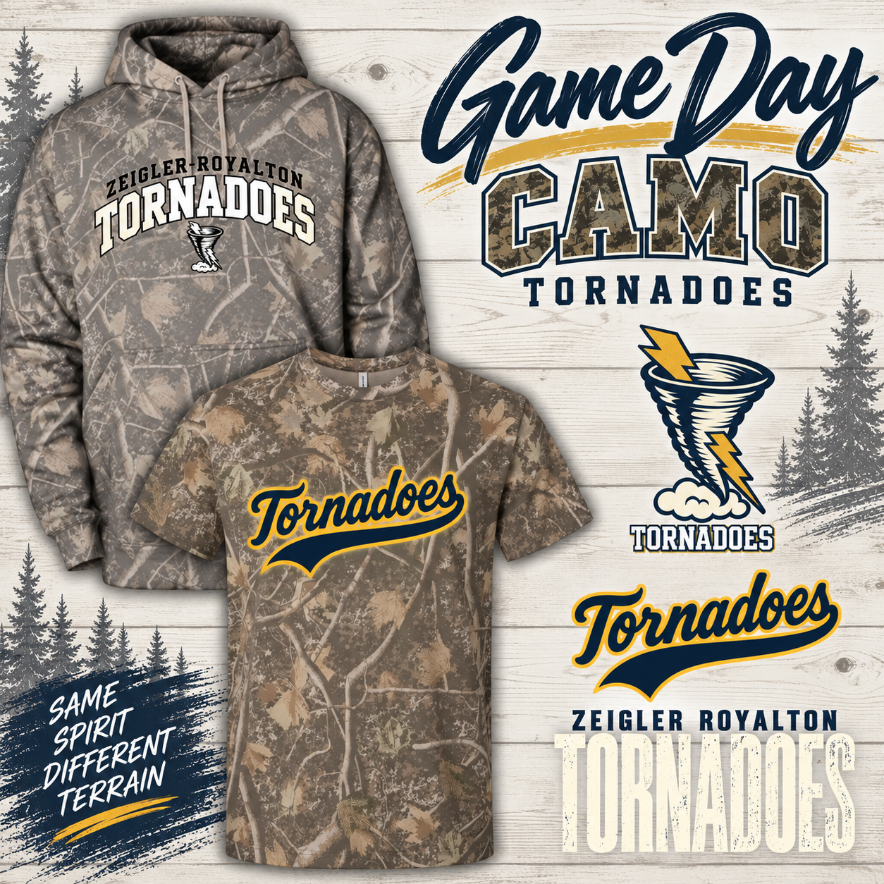 Game Day Camo | Tornadoes | Shirt or Hoodie