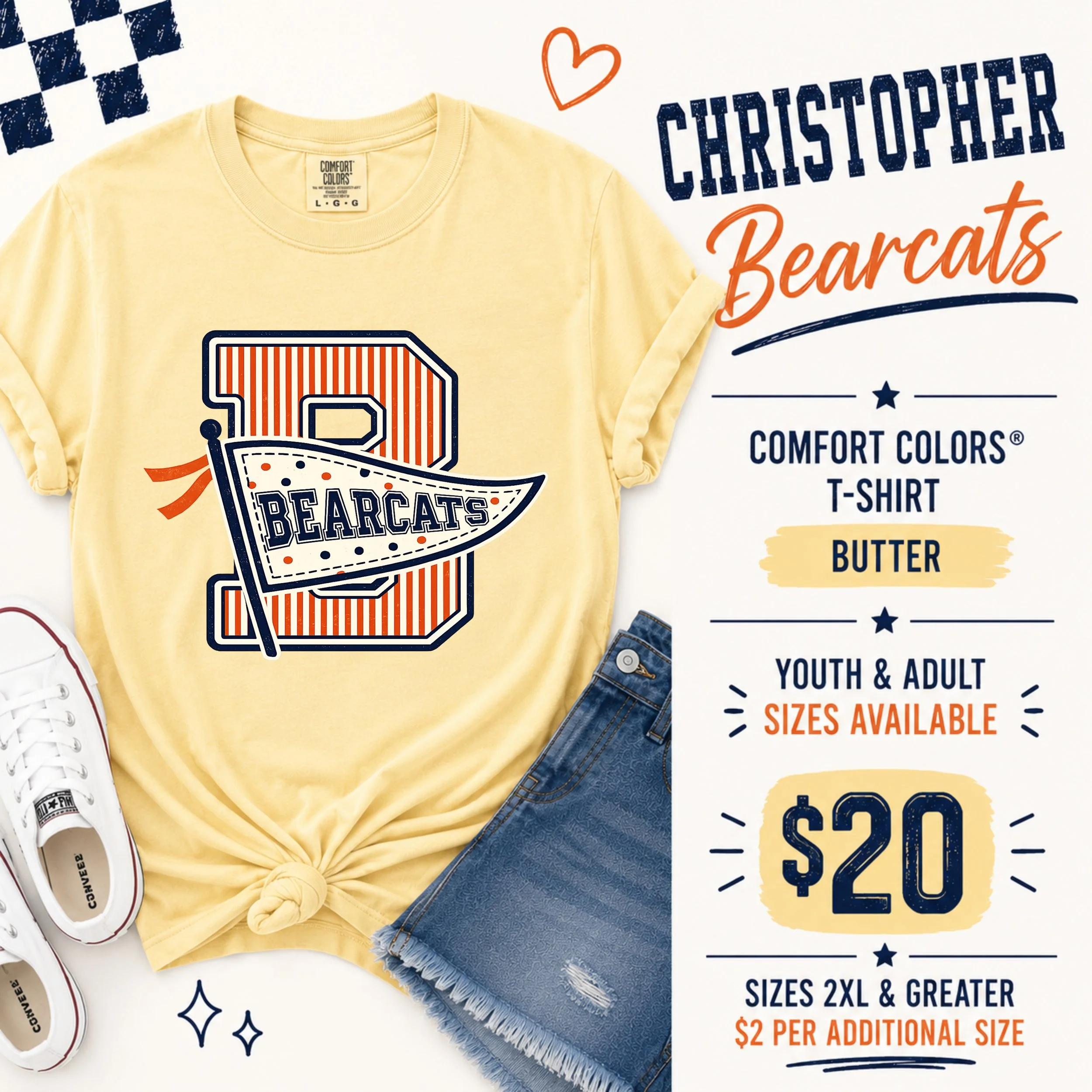 Pennant Pride Bearcats | Comfort Colors Tee