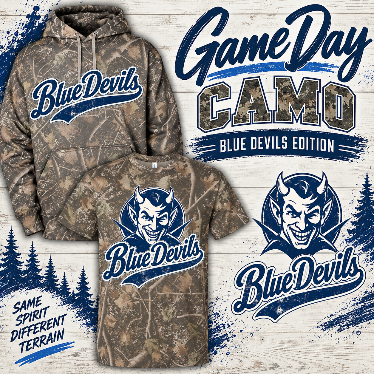Game Day Camo | Blue Devils | Shirt or Hoodie