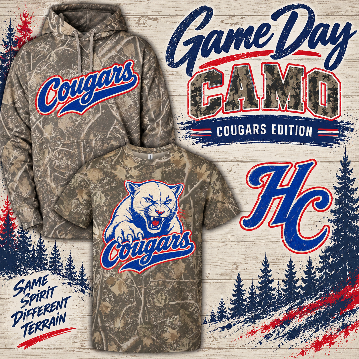 Game Day Camo | Cougars | Shirt or Hoodie