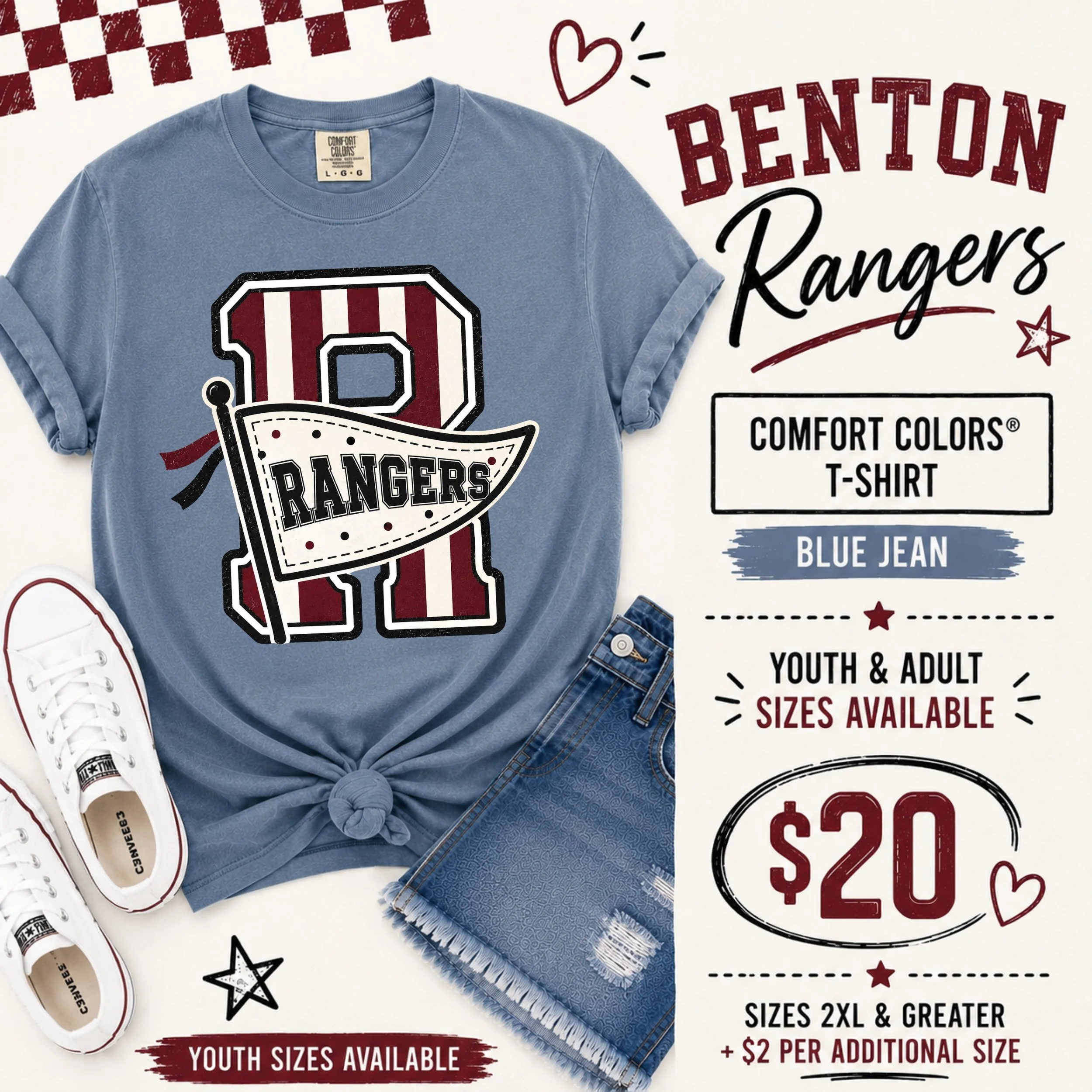 Pennant Pride Rangers | Comfort Colors Tee