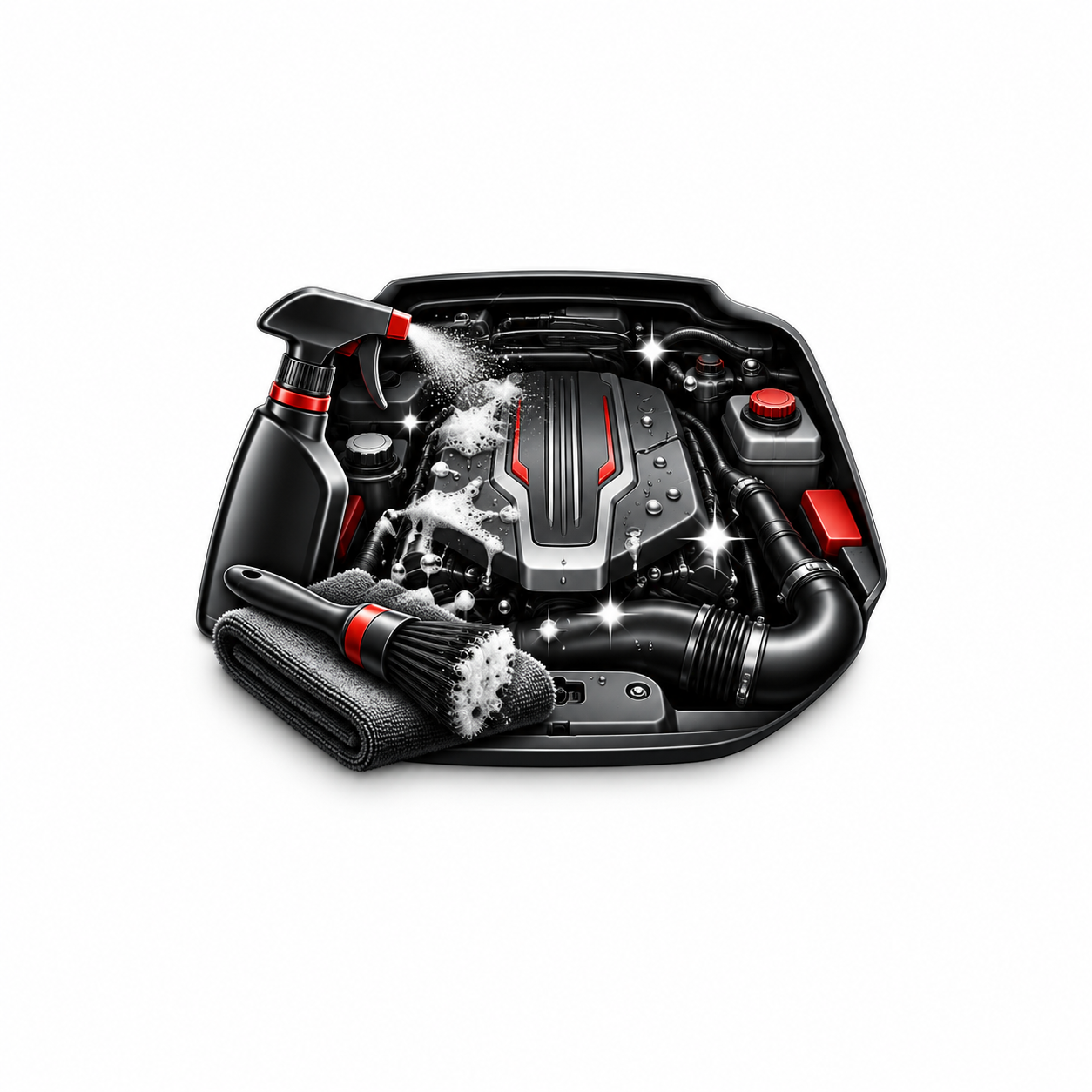 Engine bay cleaning