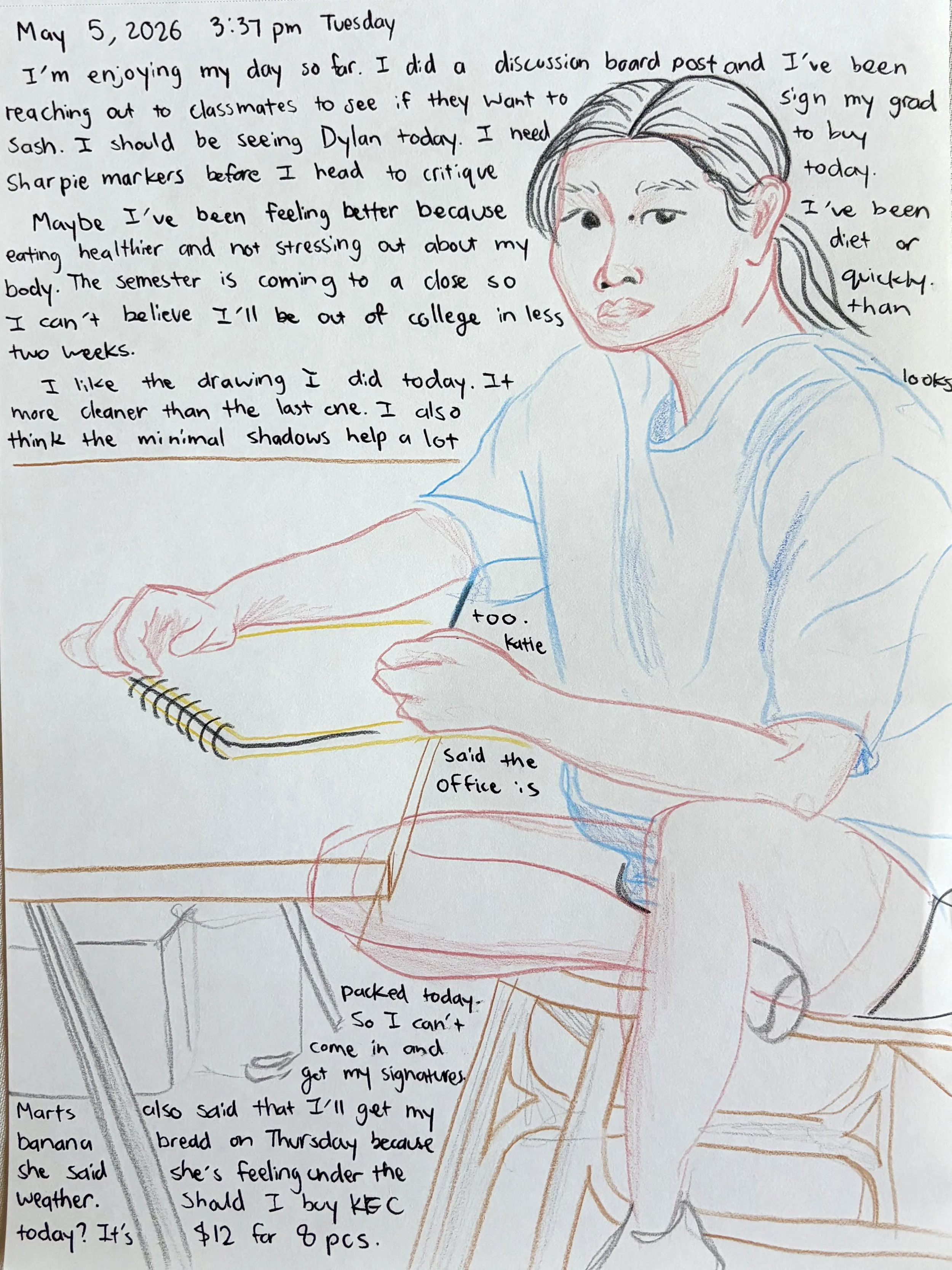 May 2026. Colored pencil on paper.