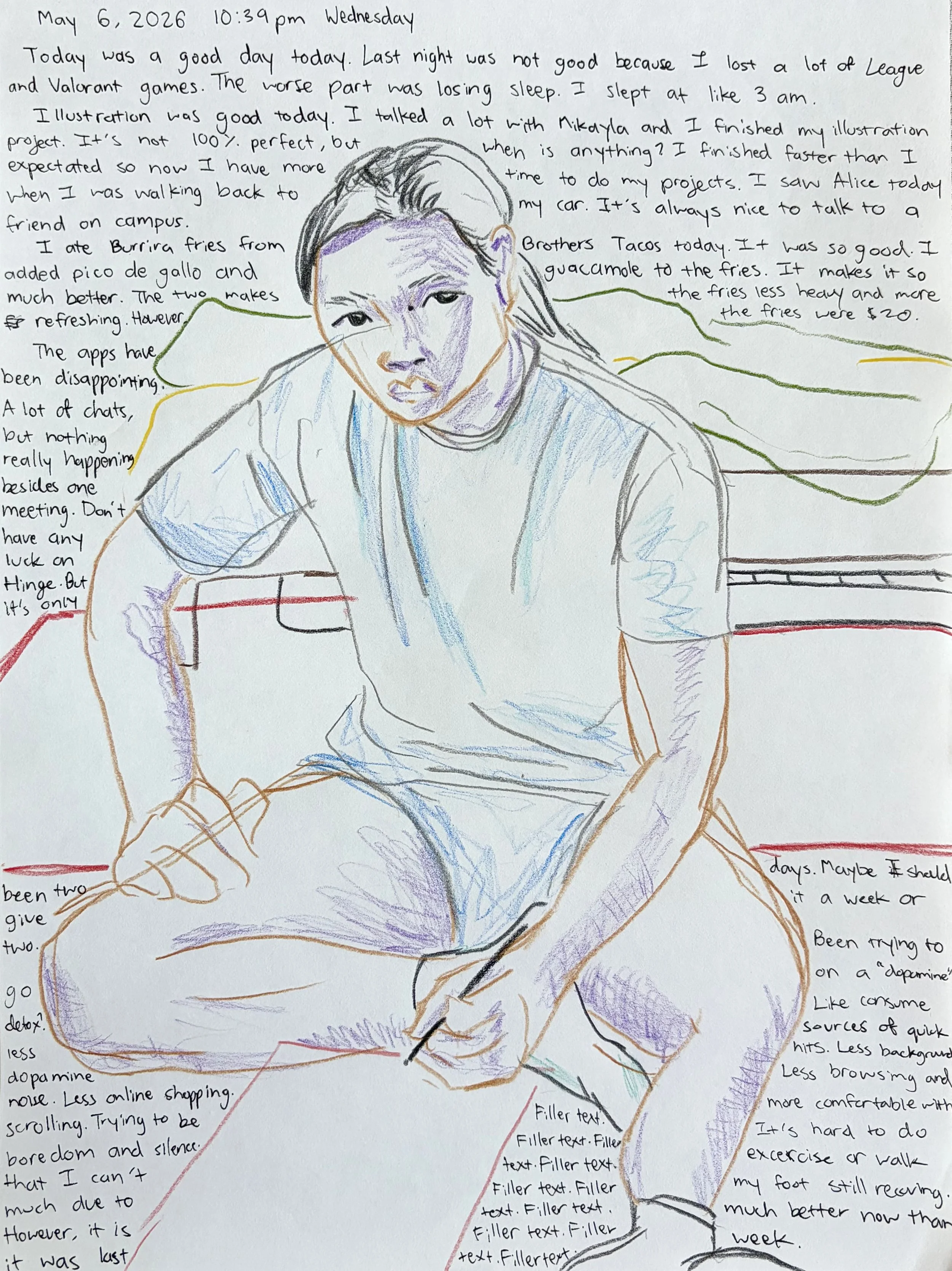May 2026. Colored pencil on paper.
