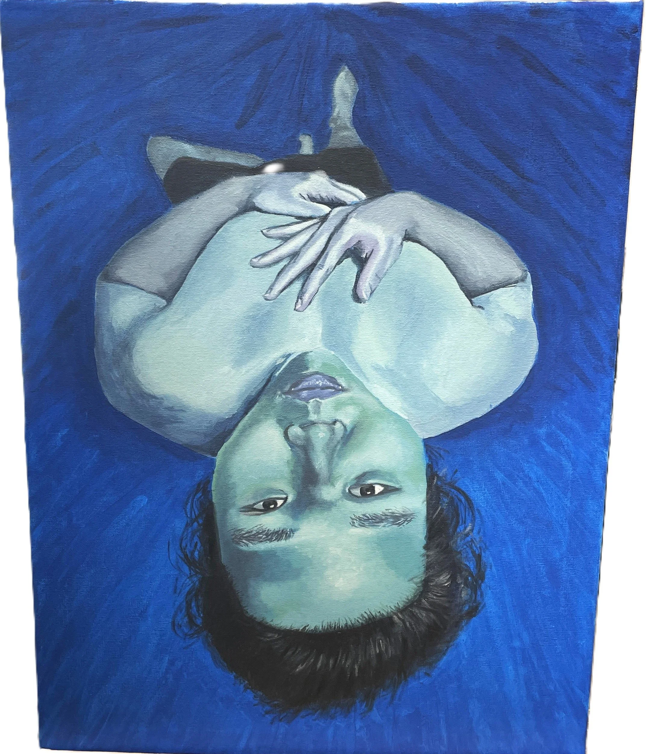Blue Self. May 2023. Oil on canvas. 24 X 18 inches