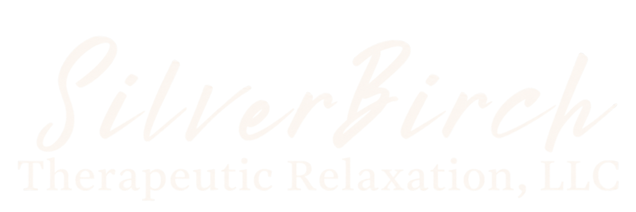 Logo for SilverBirch Therapeutic Relaxation reading 'Silver Birch Therapeutic Relaxation, LLC' in white.
