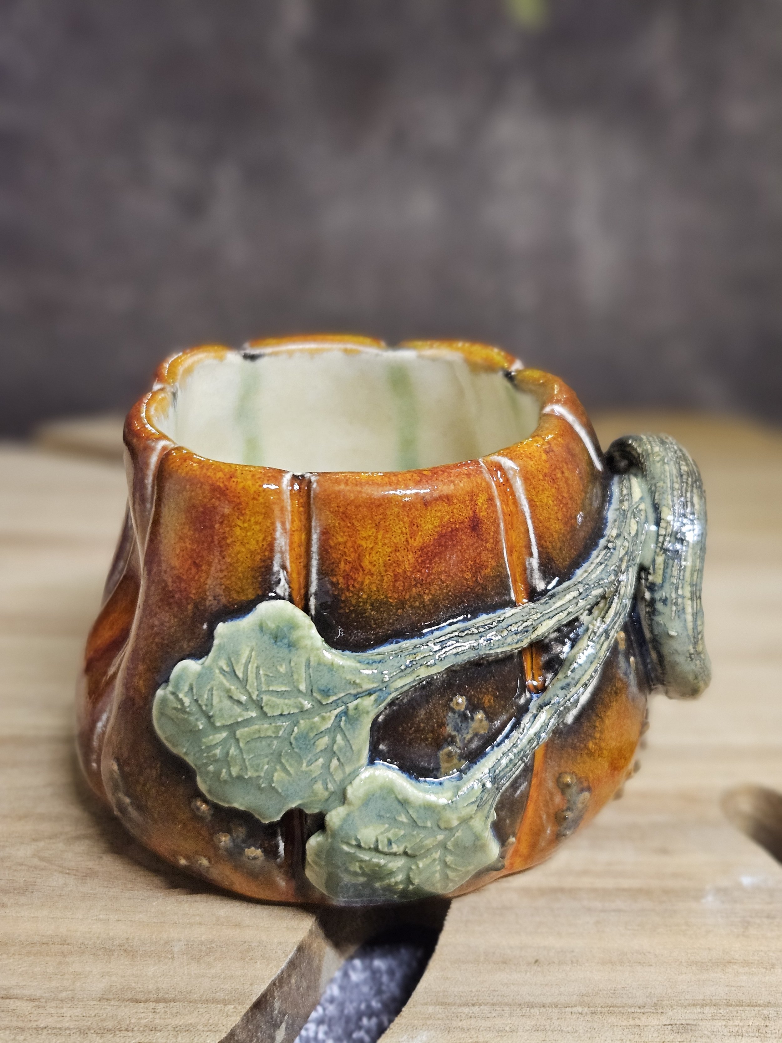 Thumb print pumpkin tumbler