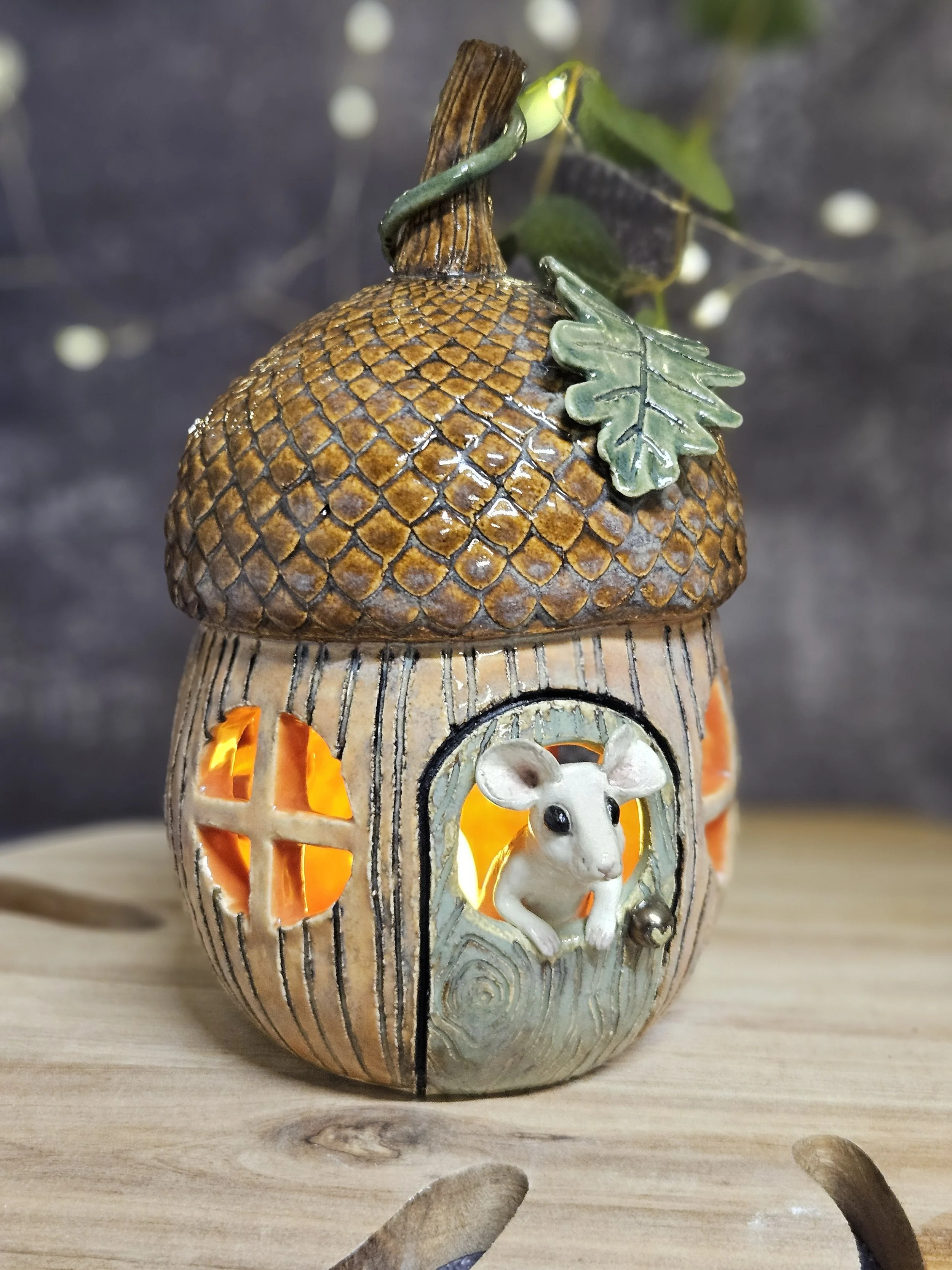 Mouse house candle holder