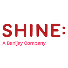 Logo of Shine, a Banijay company, with 'SHINE' in red bold text and 'A Banijay Company' in pink text underneath.