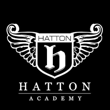 Hatton Academy logo featuring a shield with wings and the letter 'H' in white on a black background.