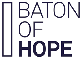 Logo with text 'Baton of Hope' in navy blue