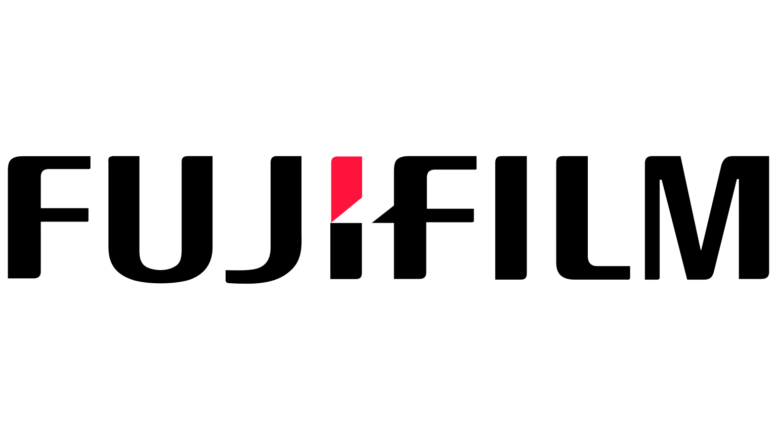Fujifilm logo with red square and black text.