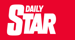 Daily Star logo with white text on a red background.