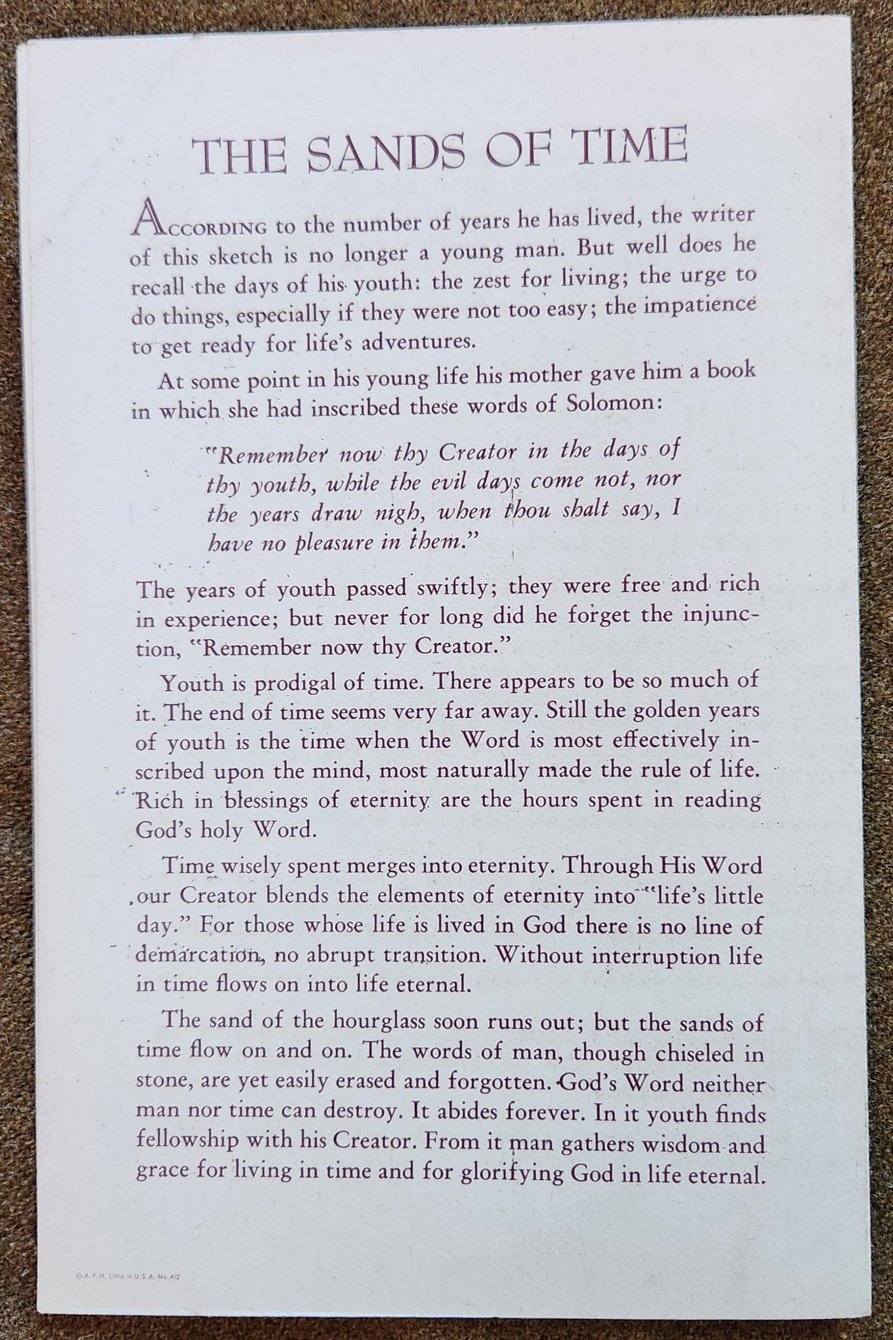 70th Infantry Division Church Bulletin Jan 16th, 1944