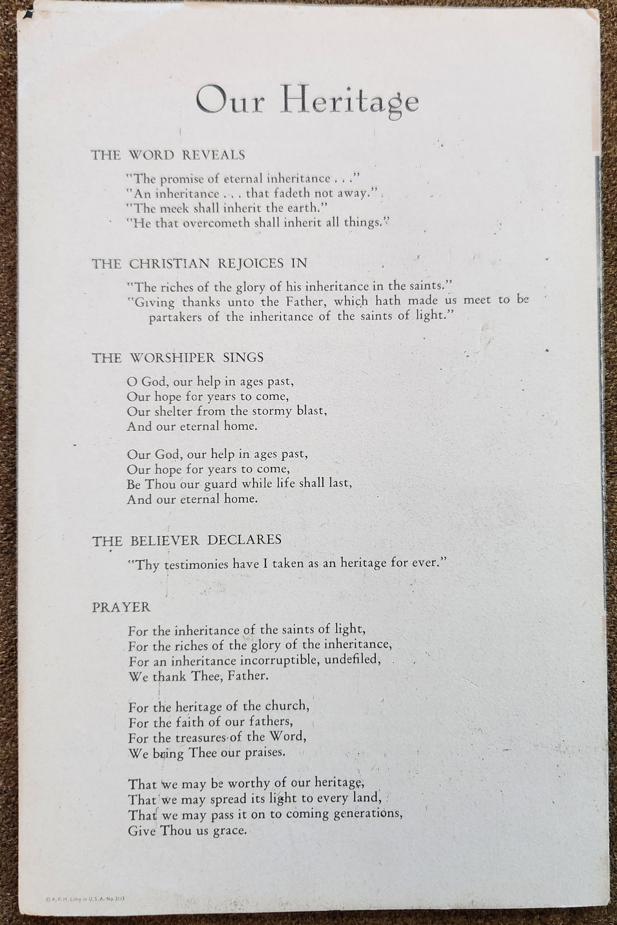 70th Infantry Division Church Bulletin Nov 14th 1943