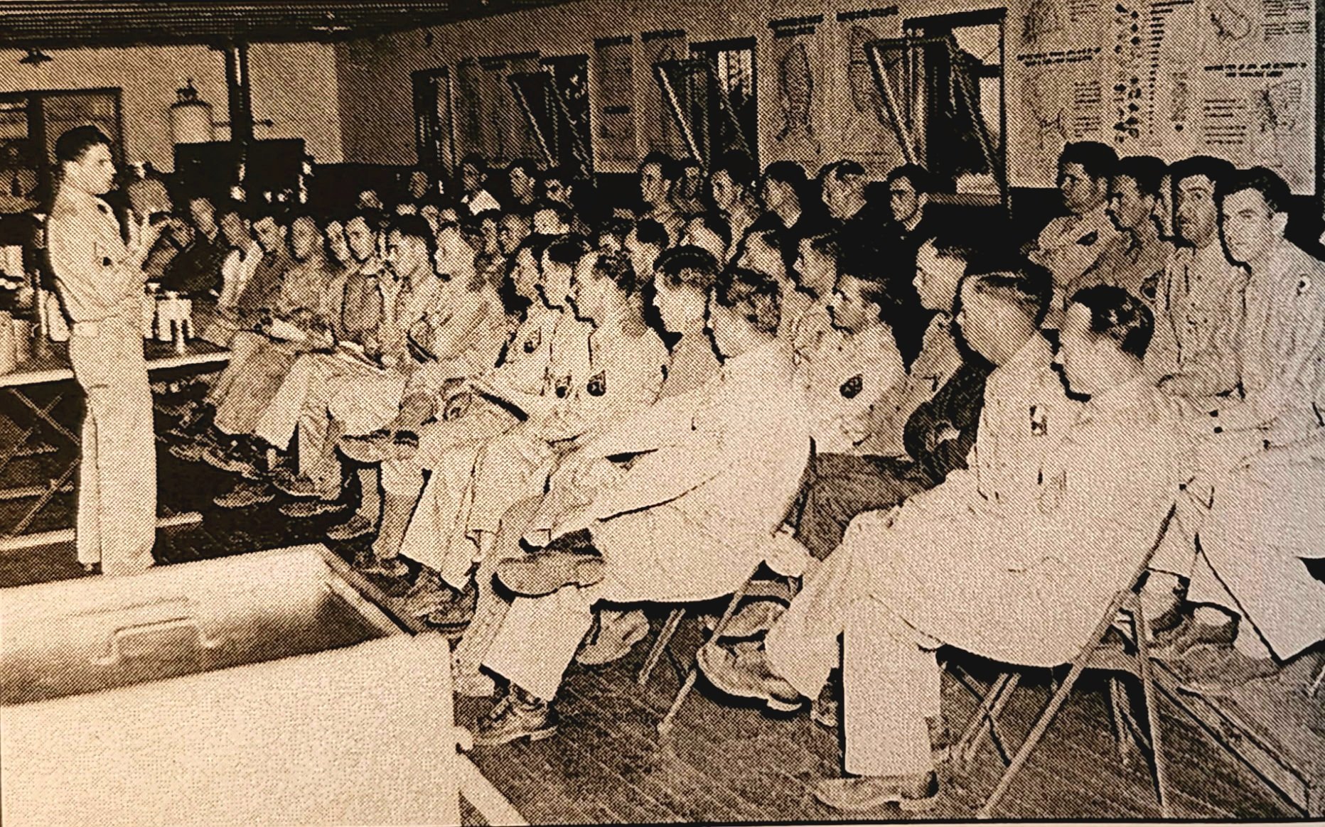 Training of cooks of the 70th Division in use of the field kitchen equipment.