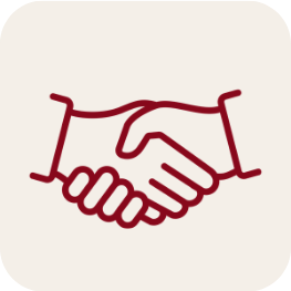 Illustration of two hands shaking.