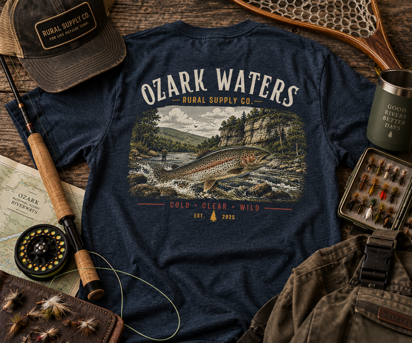 Ozark Waters Tee | Cold • Clear • Wild