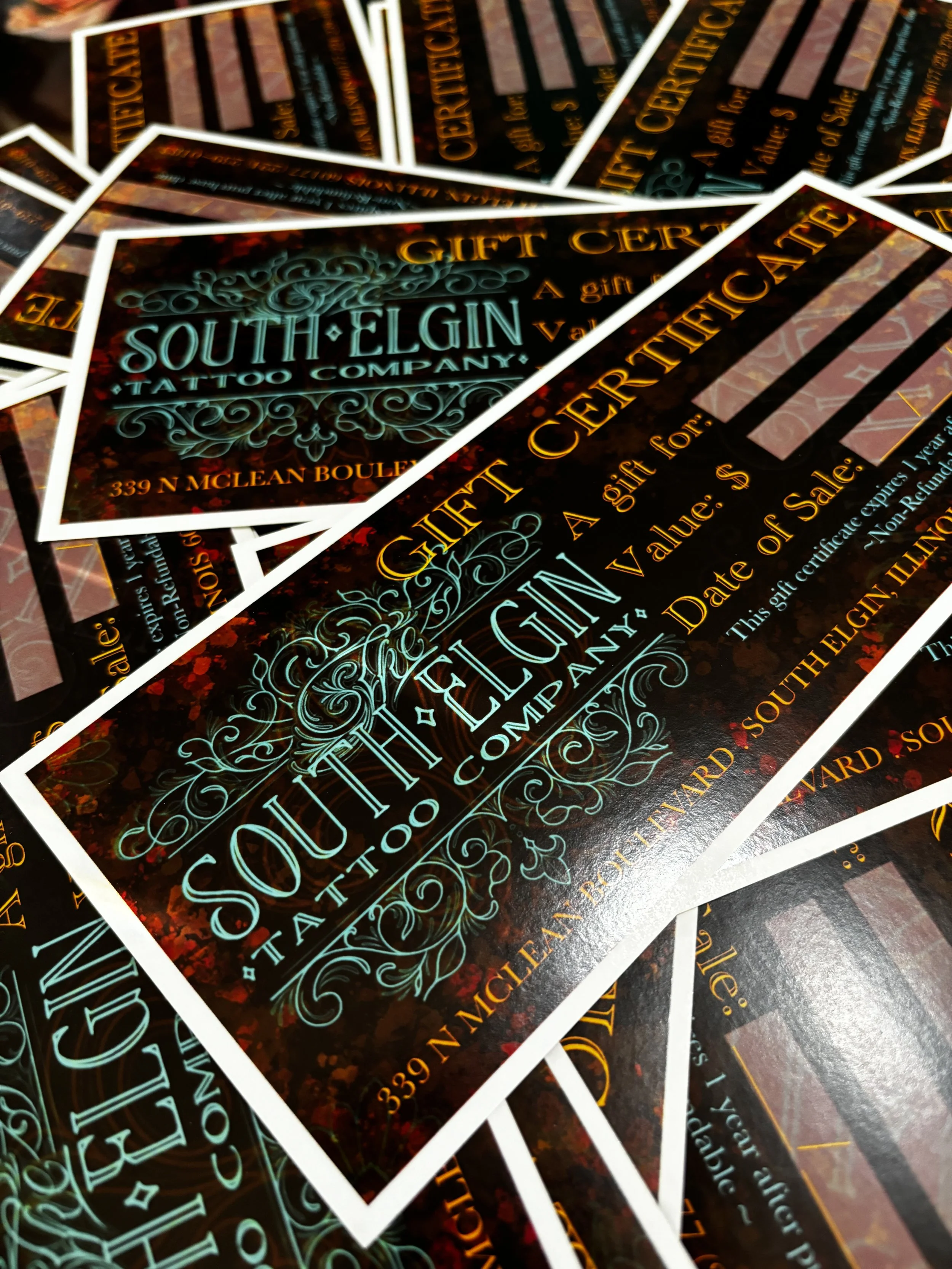 Tattoo Gift Certificates