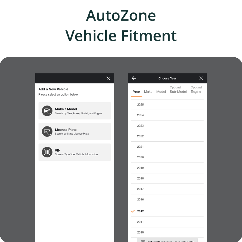 AutoZone Vehicle Fitment