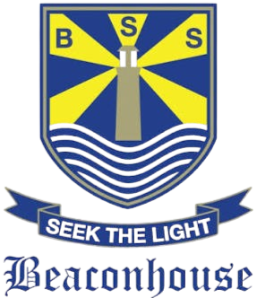 Beaconhouse School Systems with a lighthouse and yellow rays, blue waves, and the words "BSS" of the best consultant for netherlands
