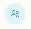 Simple icon of two people with a speech bubble