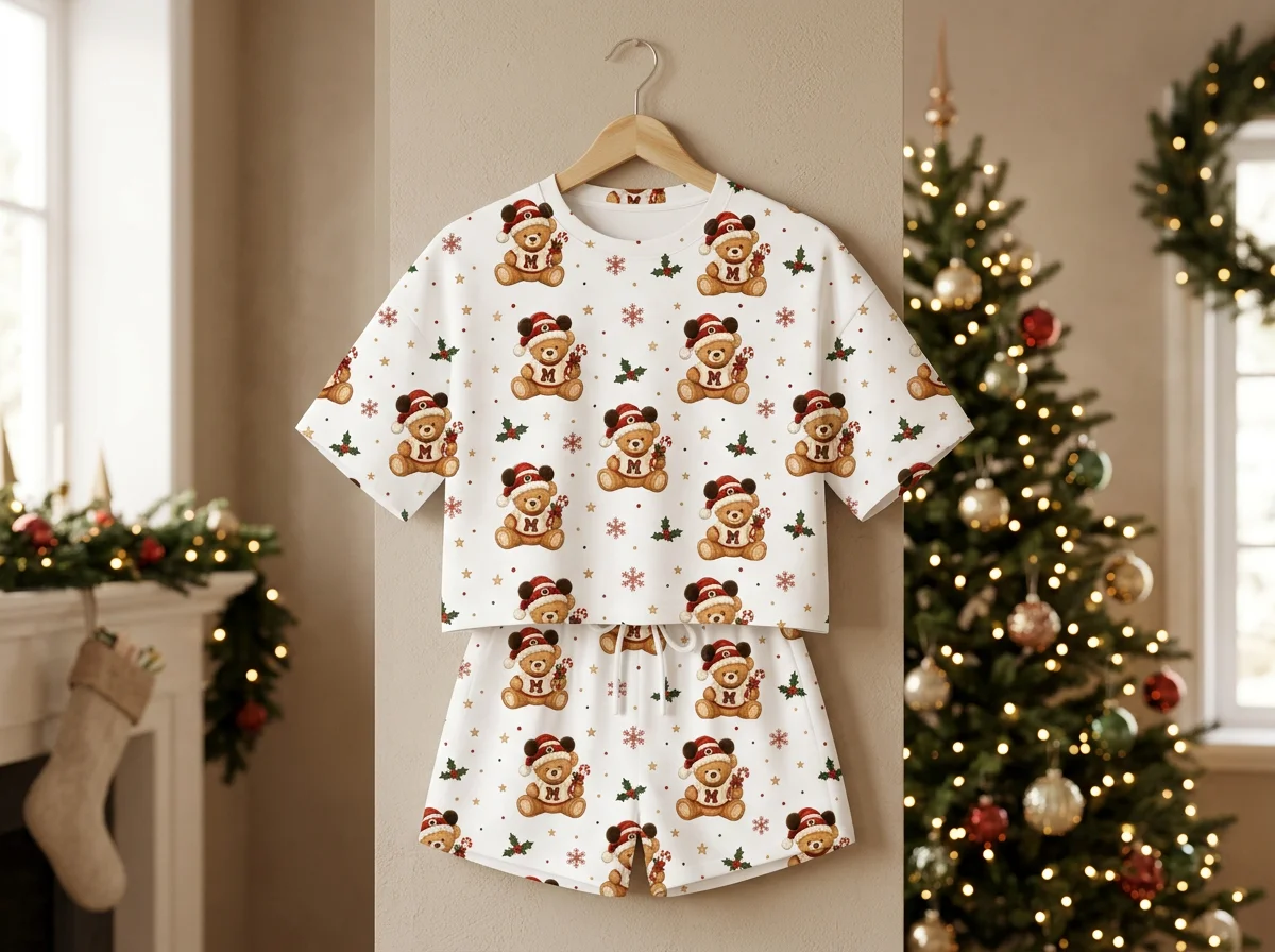 CHRISTMAS TEDDY WAFFLE SET
