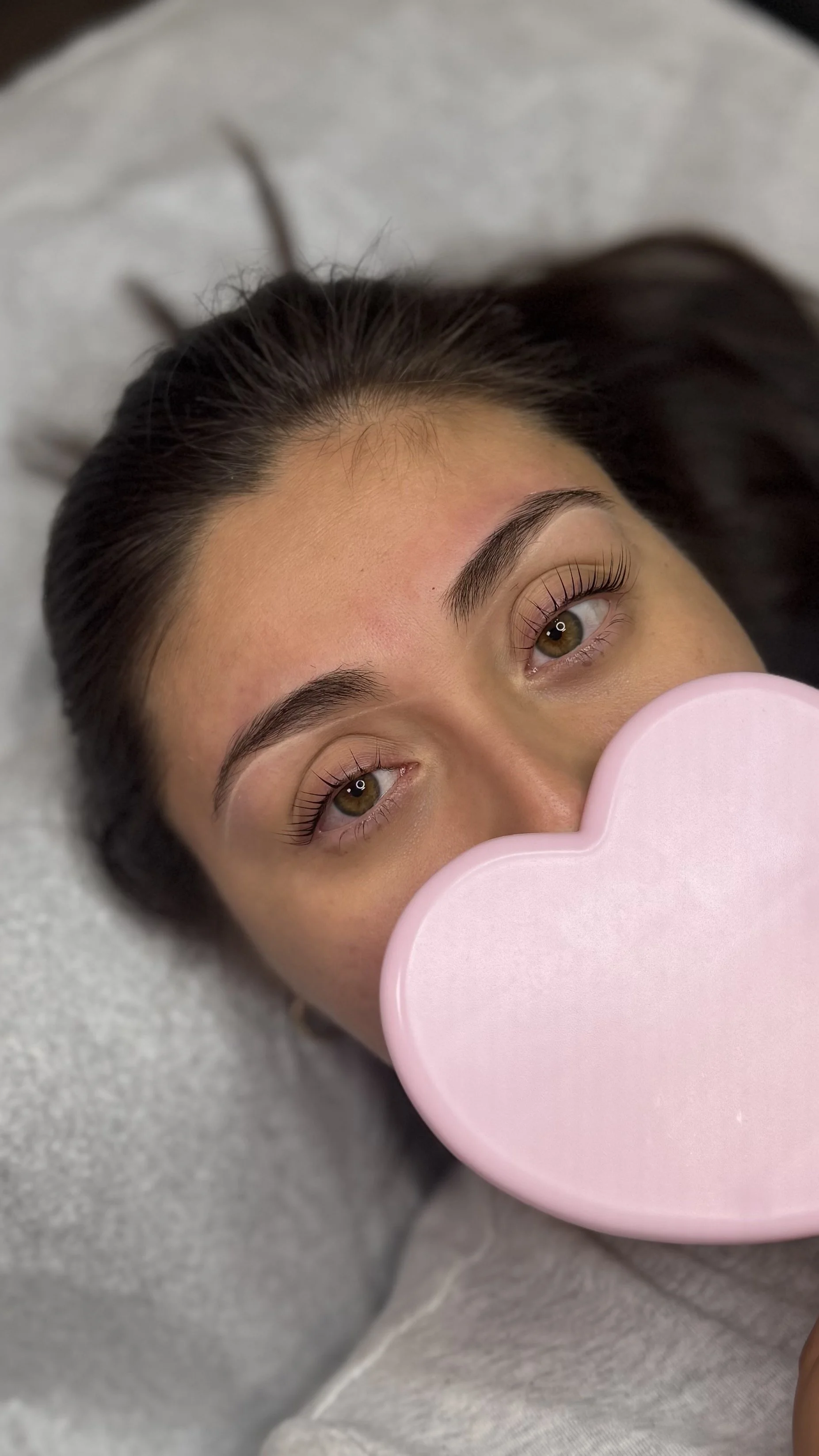 Client Korean lash lift and brow shaping results in Union, NJ