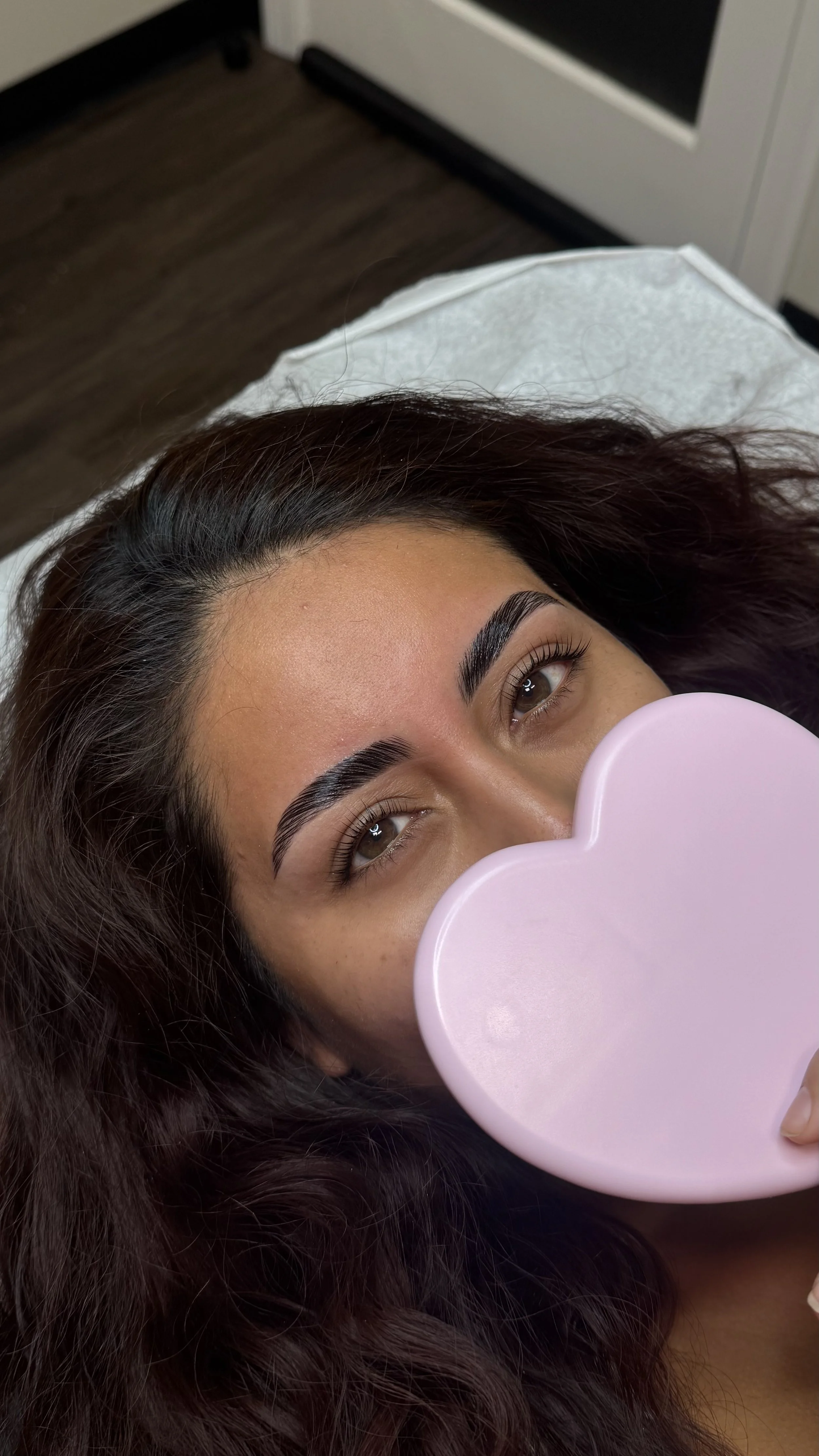 Client Korean lash lift and brow shaping results in Union, NJ