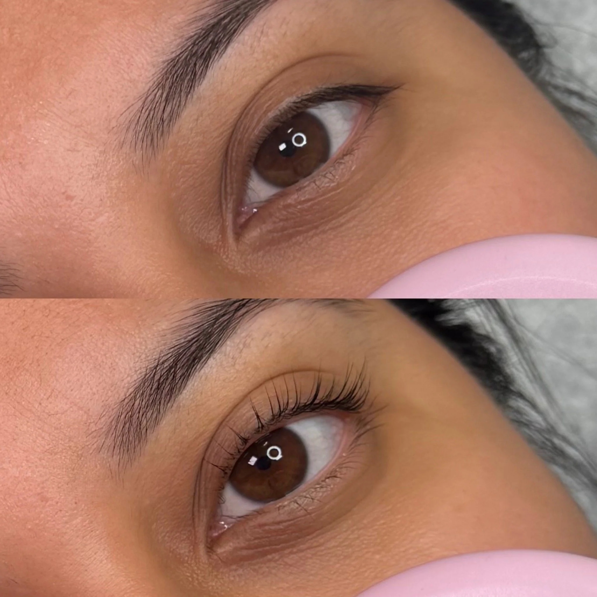 Client Korean lash lift and brow shaping results in Union, NJ